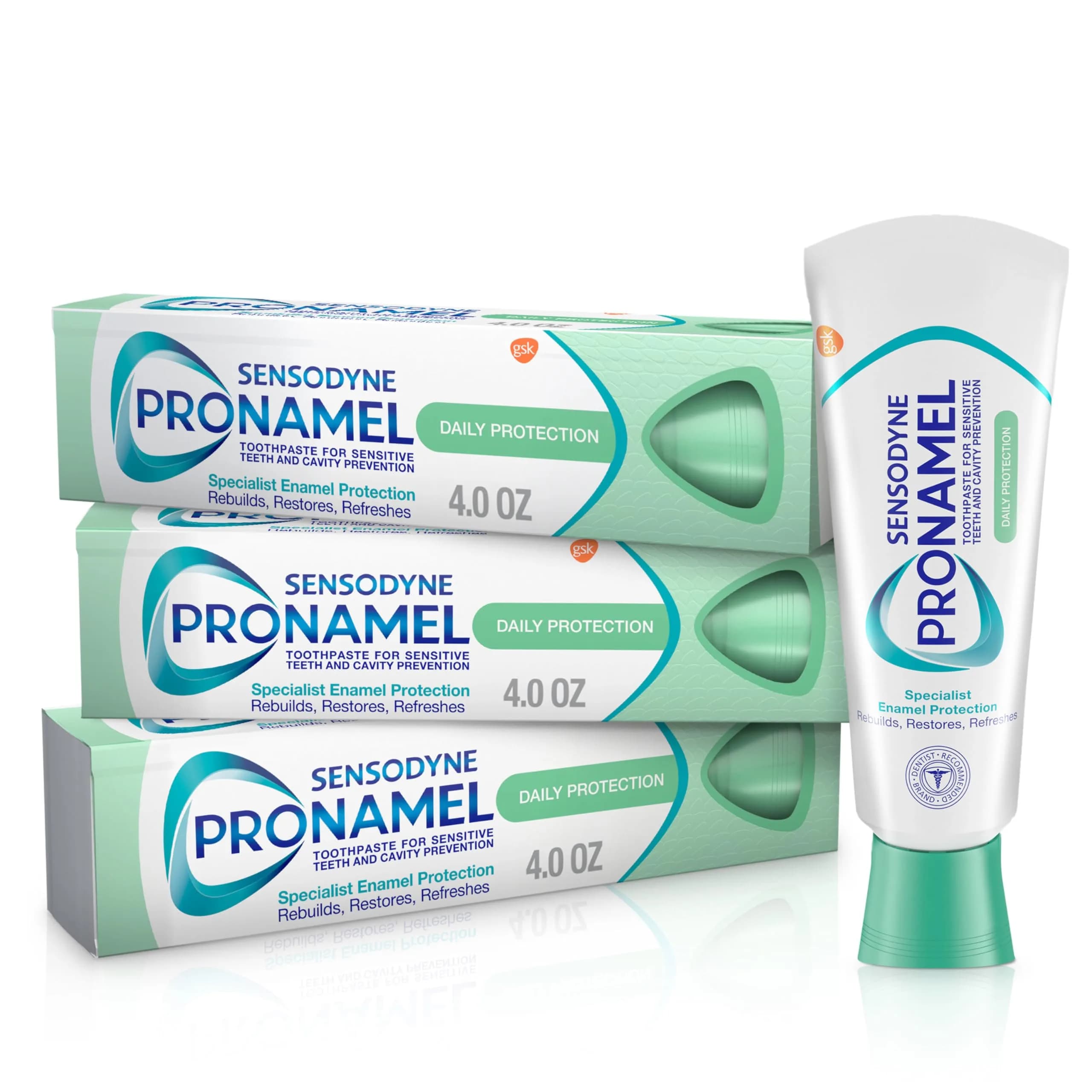 Sensodyne PRONAMEL Daily Protection Enamel Toothpaste 4 oz | Protects Sensitive Teeth & Rebuilds Enamel — 4 Ounce