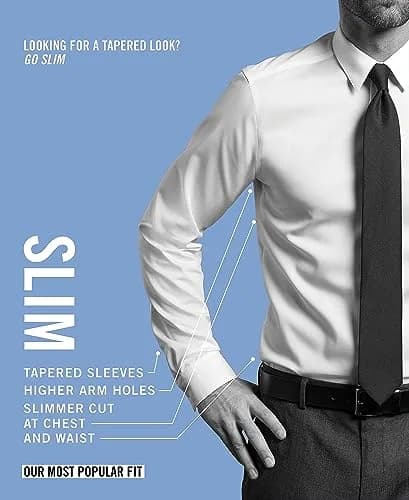 Kenneth Cole Unlisted Men's Dress Shirt Slim Fit Solid Light Blue 17"-17.5" Neck 36"-37" Sleeve thumbnail 5