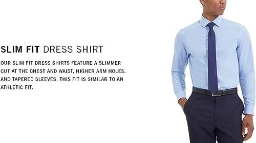 Kenneth Cole Unlisted Men's Dress Shirt Slim Fit Solid Light Blue 17"-17.5" Neck 36"-37" Sleeve thumbnail 6