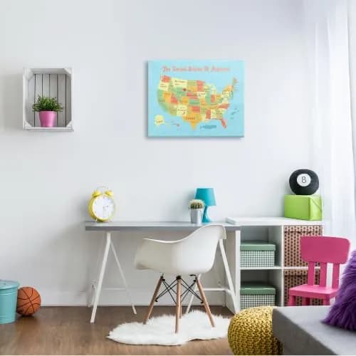 Stupell Industries USA Kids Map Comic Canvas Wall Art 30"L x 24"W | Ready to Hang, Made in USA thumbnail 3