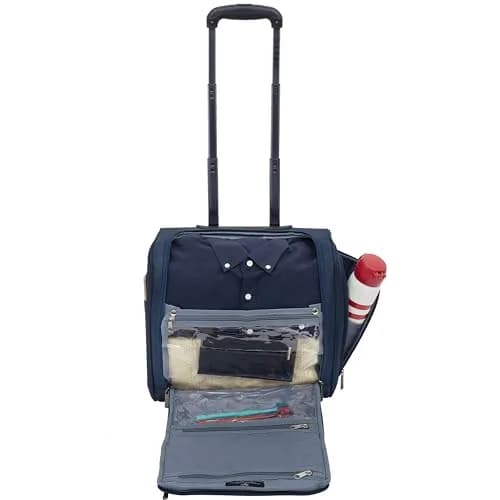TPRC 15" Smart Underseat Carry-On Luggage with USB Charging Port, Navy Blue | Compact Airline-Approved Travel Bag thumbnail 5