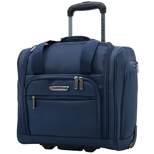 TPRC 15" Smart Underseat Carry-On Luggage with USB Charging Port, Navy Blue | Compact Airline-Approved Travel Bag thumbnail 2