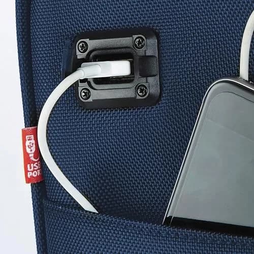 TPRC 15" Smart Underseat Carry-On Luggage with USB Charging Port, Navy Blue | Compact Airline-Approved Travel Bag thumbnail 4