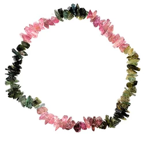 Zenergy Gems CHARGED Rainbow Tourmaline Crystal Chip Stretchy Bracelet 7.1in | Reduce Stress & Tension thumbnail 1