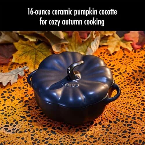 STAUB Ceramic 0.5-qt Petite Ceramic Pumpkin | Oven & Stove Safe up to 572°F, Decorative Pumpkin Dish thumbnail 2