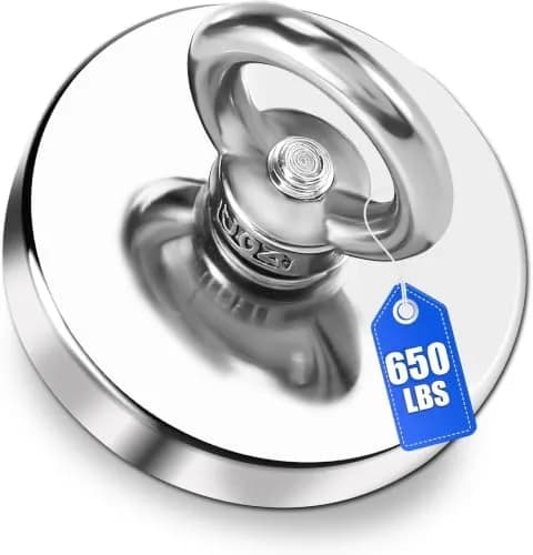 DIYMAG Fishing Magnet with Countersunk Hole 75mm (2.95") 650 LBS Pulling Force | Heavy Duty Neodymium Rare Earth Magnet for Lifting and Retrieval thumbnail 1