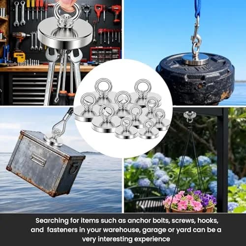 DIYMAG Fishing Magnet with Countersunk Hole 75mm (2.95") 650 LBS Pulling Force | Heavy Duty Neodymium Rare Earth Magnet for Lifting and Retrieval thumbnail 7