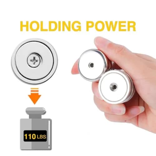 DIYMAG Fishing Magnet with Countersunk Hole 75mm (2.95") 650 LBS Pulling Force | Heavy Duty Neodymium Rare Earth Magnet for Lifting and Retrieval thumbnail 3