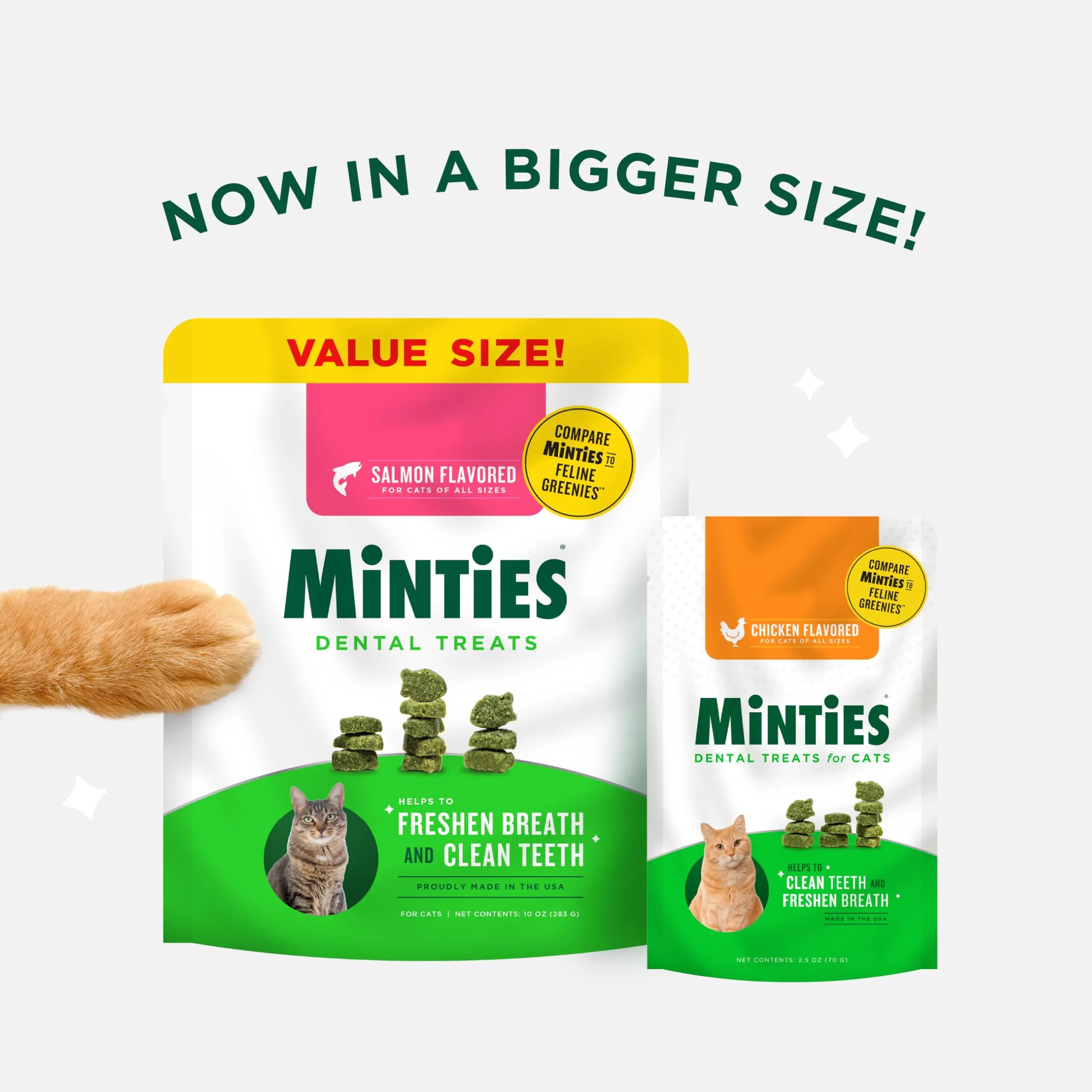 Minties Dental Treats for Cats, Chicken Flavored Cat Dental Treats, Freshens Breath and Controls Tartar, 2.5 oz - view 2