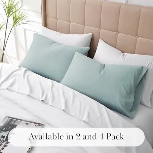 Southshore Fine Living 2-Piece King Ultra-Soft Pillow Cases, Sky Blue | Microfiber, Envelope Closure thumbnail 4