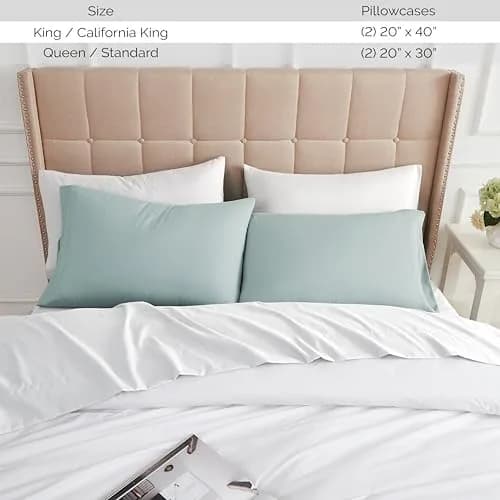 Southshore Fine Living 2-Piece King Ultra-Soft Pillow Cases, Sky Blue | Microfiber, Envelope Closure thumbnail 6
