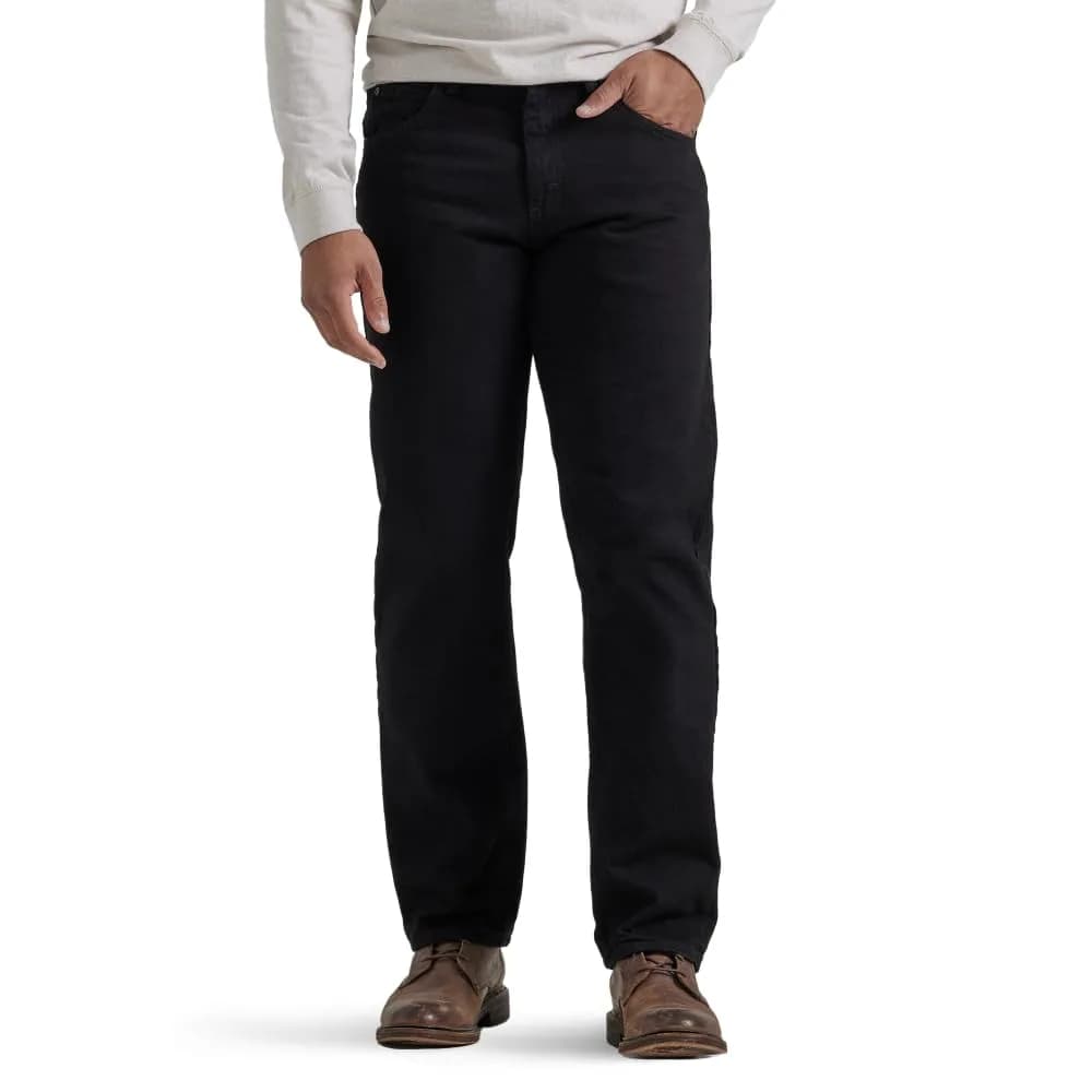Wrangler Authentics Classic 5-Pocket Relaxed Fit Cotton Jean, Black, 32W x 30L | Imported for India — Black / 33W x 32L