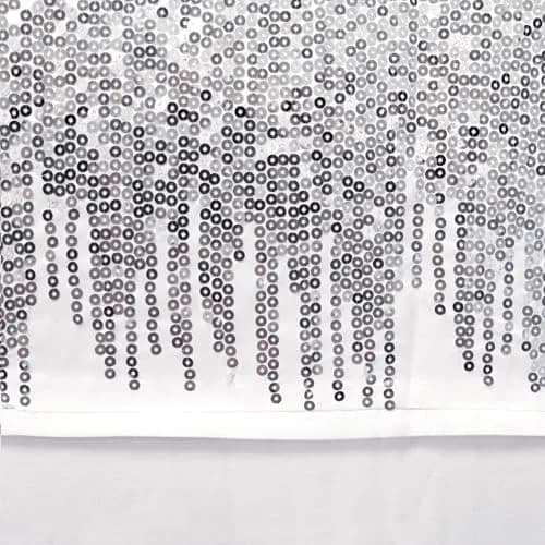 Lush Decor Shimmer Sequins Shower Curtain 70"W x 72"L Silver | Glam Bathroom Decor thumbnail 3