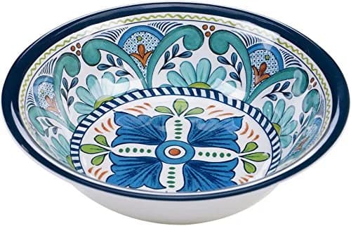 Certified International Talavera All Purpose Bowl 7.5 inches x 2 inches | Classic Marble Design thumbnail 1