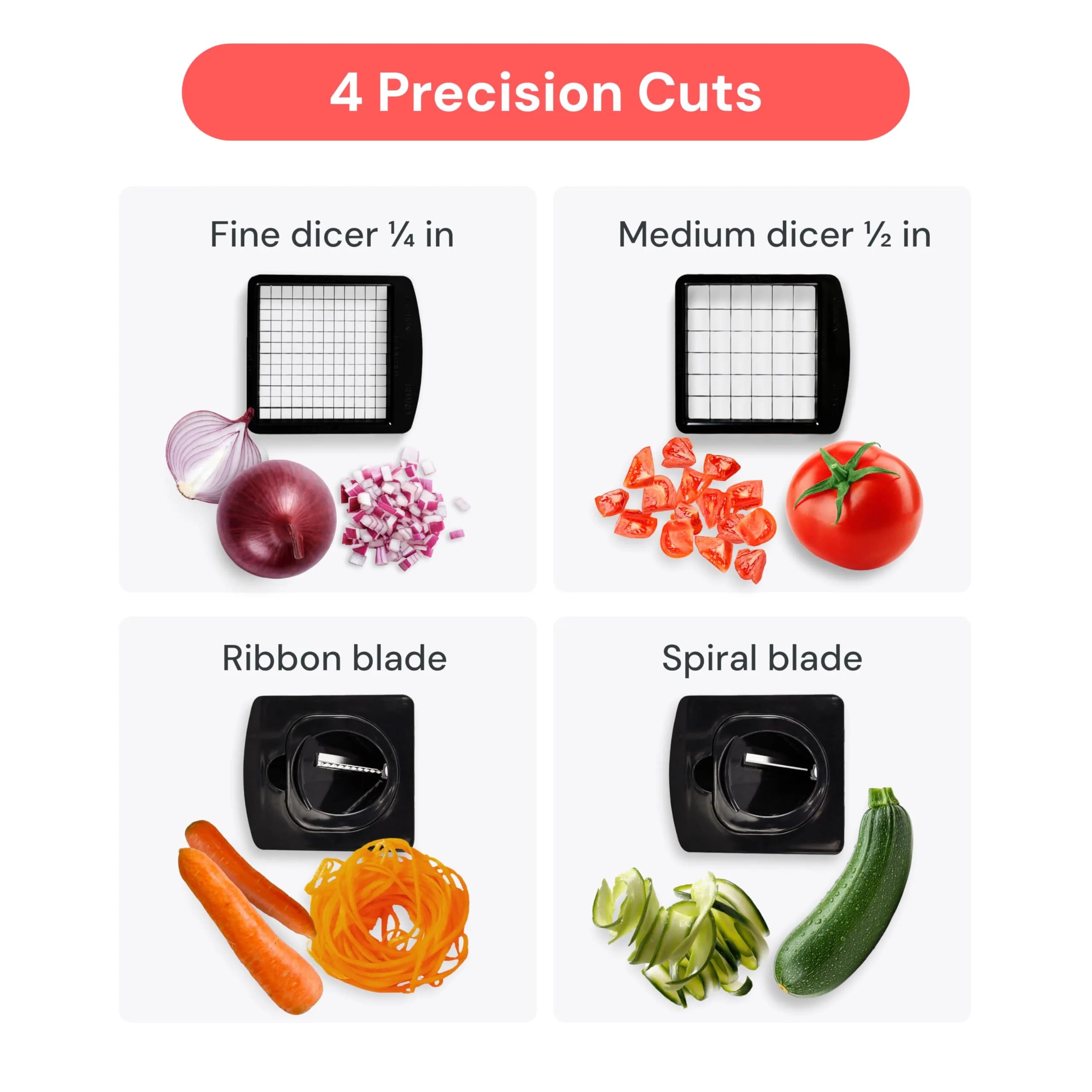 Fullstar Pro Original Vegetable Chopper & Spiralizer 1.2L (4 Cups) | Fast & Safe Kitchen Prep - view 4