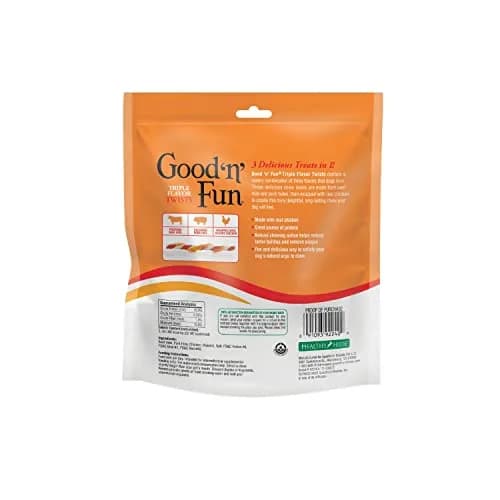 GOOD 'N' FUN Twists Long-Lasting Dog Treats 8.6 oz (12 Pack) | Triple Flavor Chews for Dental Health thumbnail 2