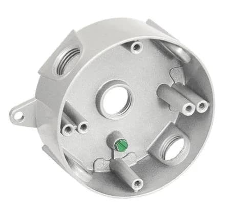 Sealproof 1/2-Inch Weatherproof Round Electrical Outlet Box | Heavy Duty Aluminum, Gray, UL Listed thumbnail 2