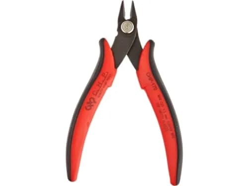 Hakko CHP-170 Micro Soft Wire Cutter, 8mm Jaw, 1.3mm (16 AWG) Capacity, Pack of 2 Red | Flush Cutting Pliers for Electronics thumbnail 1