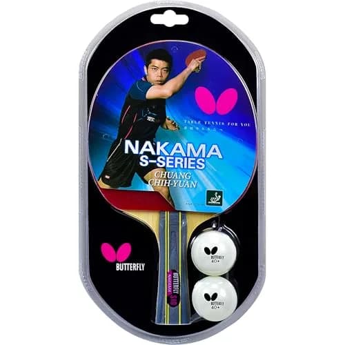 Butterfly Nakama S-10 Table Tennis Racket – ITTF Approved Ping Pong Paddle with Wakaba Rubber & 2 Balls thumbnail 8