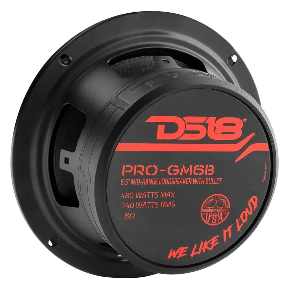 DS18 PRO-GM6B 6.5" Midrange Loudspeaker | 480W Max, 140W RMS, 8 Ohms, Red Aluminum Bullet thumbnail 5