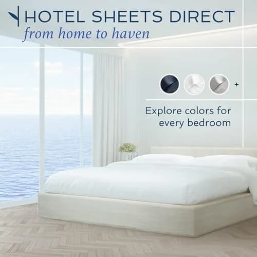 Hotel Sheets Direct Dark Gray Bamboo Viscose Sheet Set California King | 259cm x 274cm (102" x 108") Flat Sheet thumbnail 9