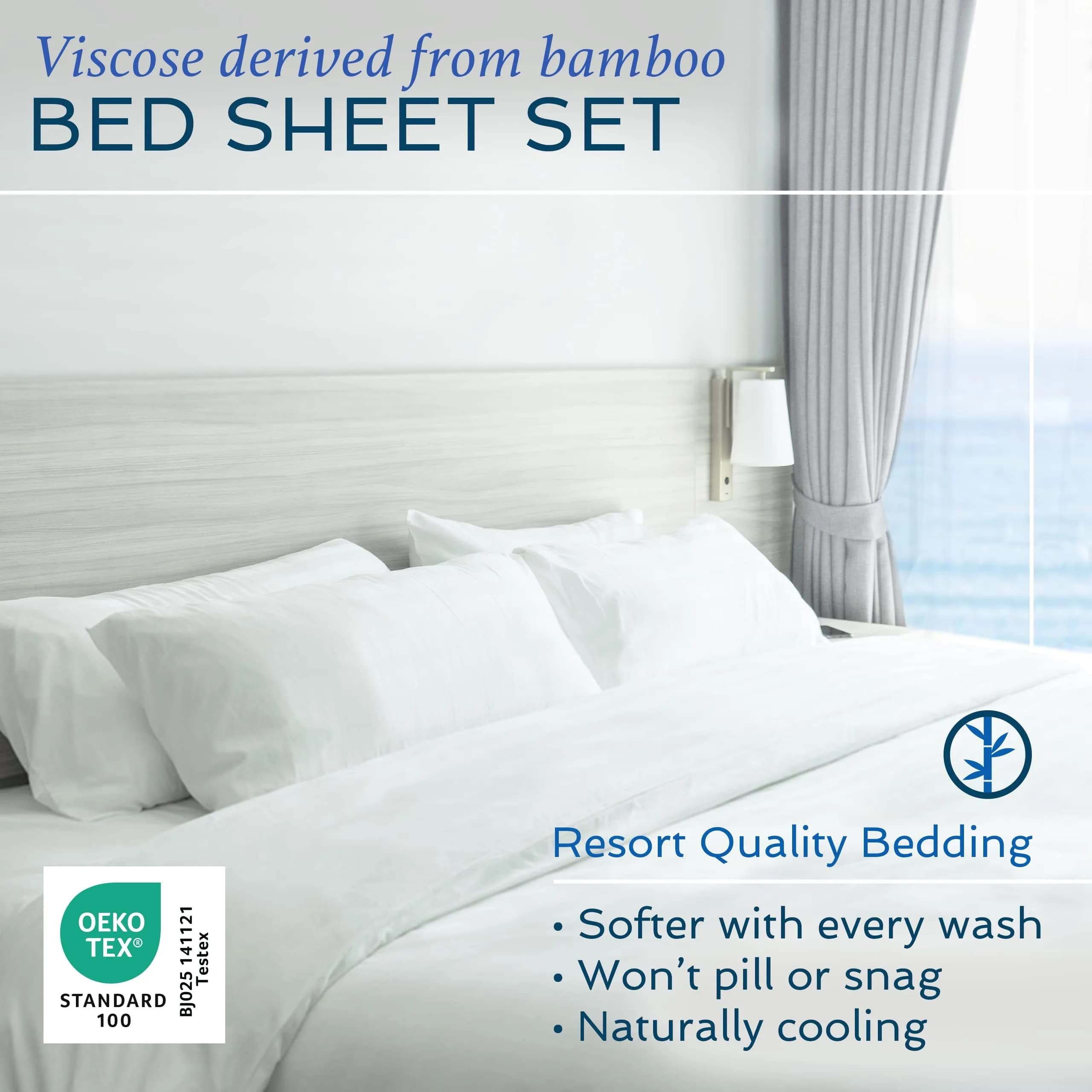Hotel Sheets Direct Dark Gray Bamboo Viscose Sheet Set California King | 259cm x 274cm (102" x 108") Flat Sheet - view 2