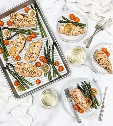 USA Pan Bakeware Half Sheet Pan Set of 2 | Aluminized Steel Baking Sheets 44.5cm x 31.1cm (17.5" x 12.25") thumbnail 4