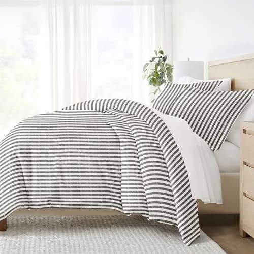 Linen Market Duvet Cover King Size (Gray) | Hotel-Like Comfort with Microfiber Breathability thumbnail 1