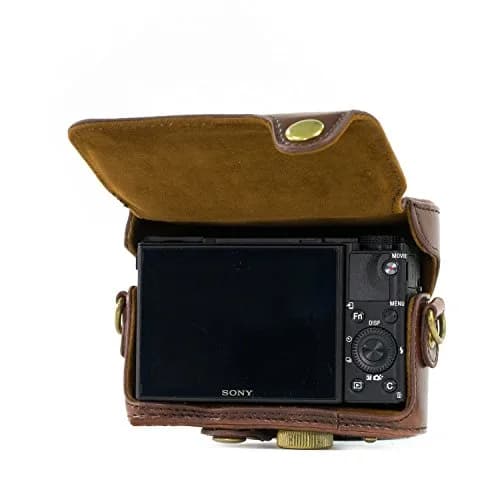 ENJOY-UNIQUE PU Leather Camera Case for Sony RX100 Series Cameras | Coffee thumbnail 7