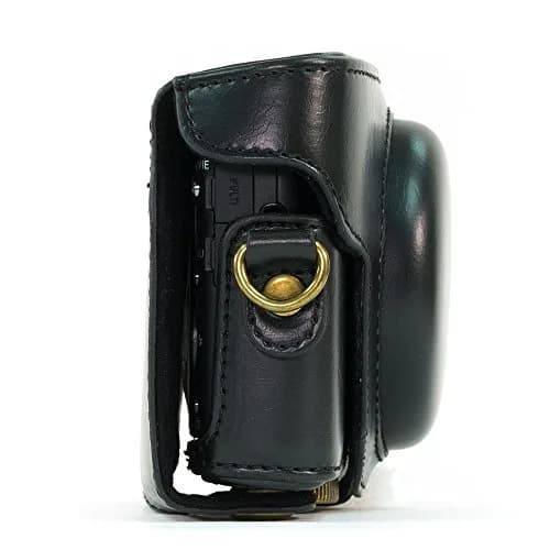 ENJOY-UNIQUE PU Leather Camera Bag Case for Sony RX100 Series (Black) | Detachable Front Cap & Tripod Mount thumbnail 7