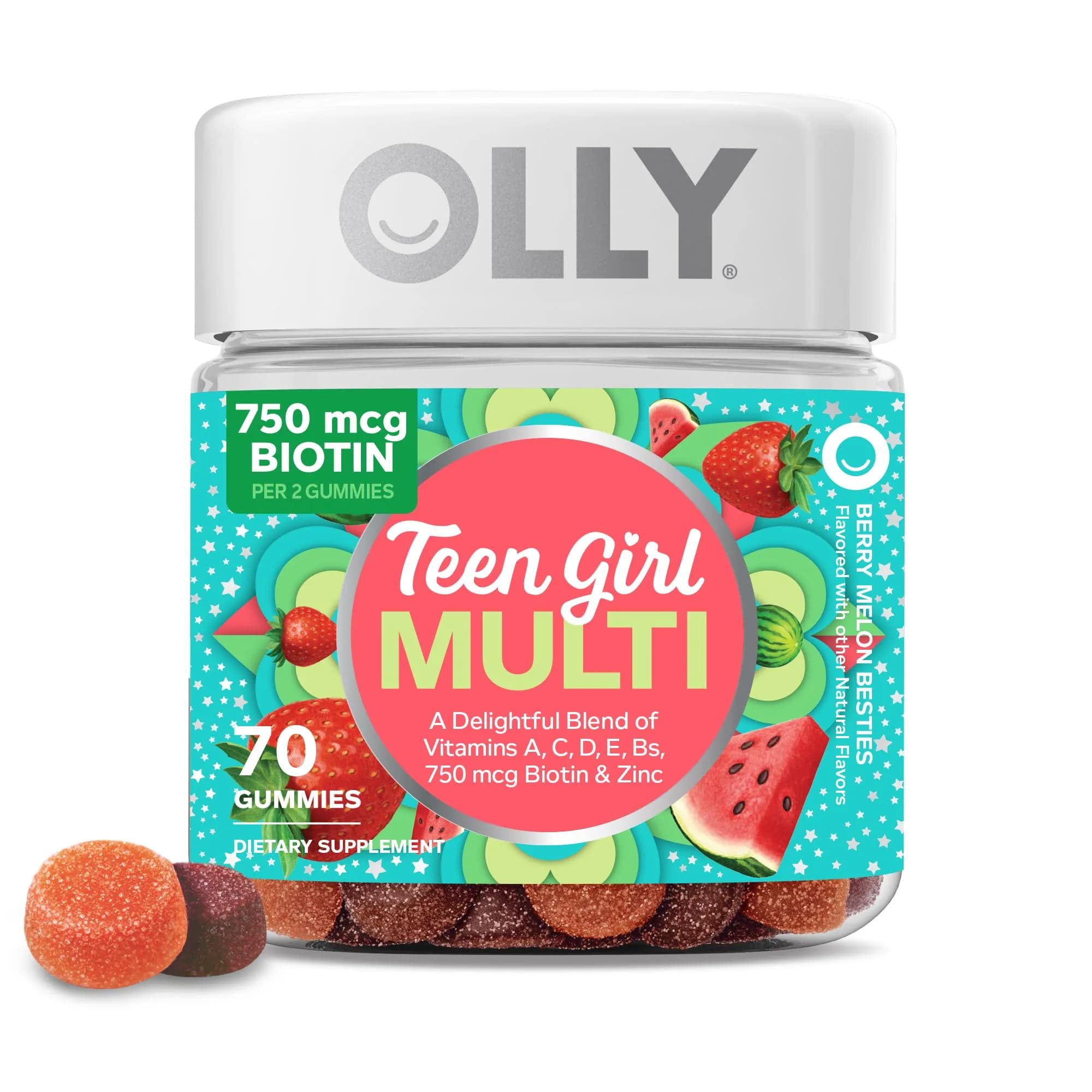 OLLY Teen Girl Multi Gummy Vitamins | 70 Count (35 Day Supply) - main product image