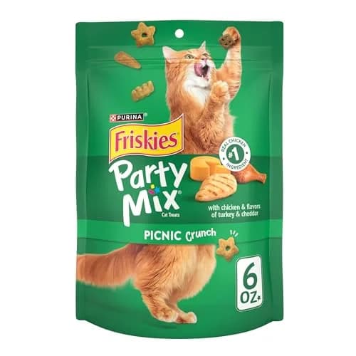 Friskies Purina Party Mix Picnic Crunch Cat Treats 36 oz | Real Chicken & Balanced Nutrition thumbnail 1