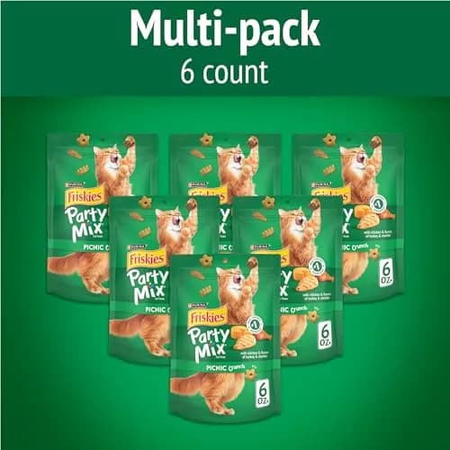 Friskies Purina Party Mix Picnic Crunch Cat Treats 36 oz | Real Chicken & Balanced Nutrition thumbnail 2
