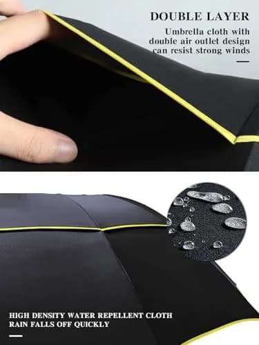 Kalolary UPF 50+ UV Protection Compact Golf Umbrella 62 Inch Windproof Waterproof thumbnail 3