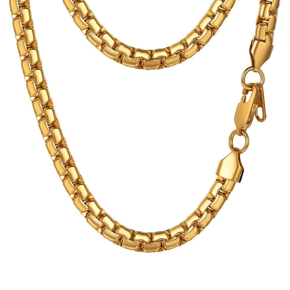 PROSTEEL Stainless Steel Flat Box Link Chain Necklace for Men 51cm (20 inch) | Hypoallergenic & Tarnish-Resistant — 20 inch(51cm)