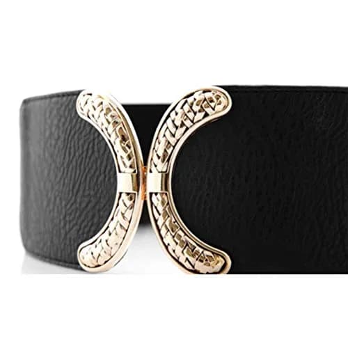VOCHIC Wide Belt for Women 25-44 in Black | Elastic Stretch Interlock Buckle for Dress thumbnail 4