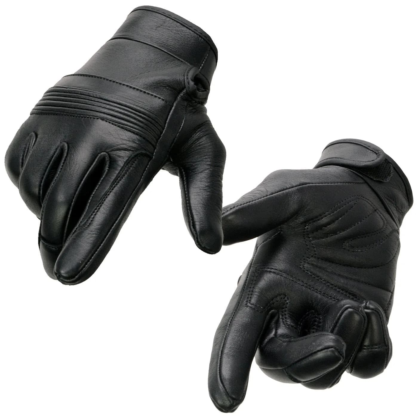 Milwaukee Leather MG7735-S | Premium Motorcycle Riding Gloves for Men & Women, Black, Small — Black