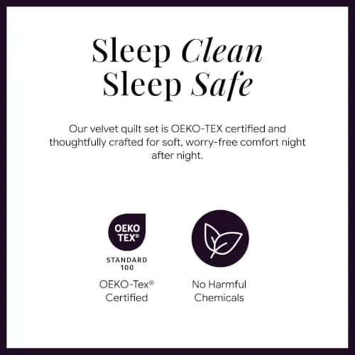 Tribeca Living Luxury Velvet Quilt Twin Size Set - 260GSM Ultra-Soft Oversized Bedspread in Florence Purple | Deep Matresses Perfect Fit thumbnail 6