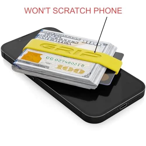 Grip Money Bands (Pack of 3) - Yellow | Secure Cash & Cards, Slim Silicone Design thumbnail 7