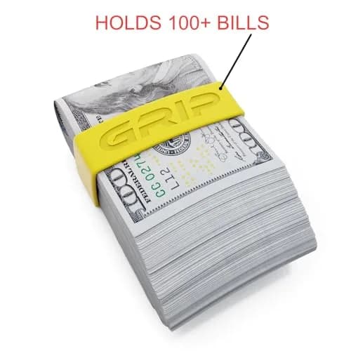 Grip Money Bands (Pack of 3) - Yellow | Secure Cash & Cards, Slim Silicone Design thumbnail 8