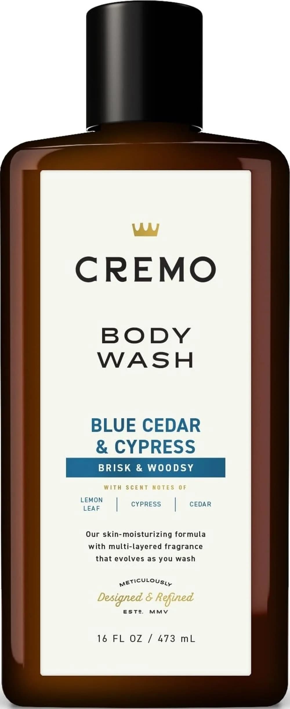 Cremo Men's Body Wash Cypress & Cedar 473ml (16 Fl Oz) | Rich Lathering Moisturizing Shower Gel - main product image