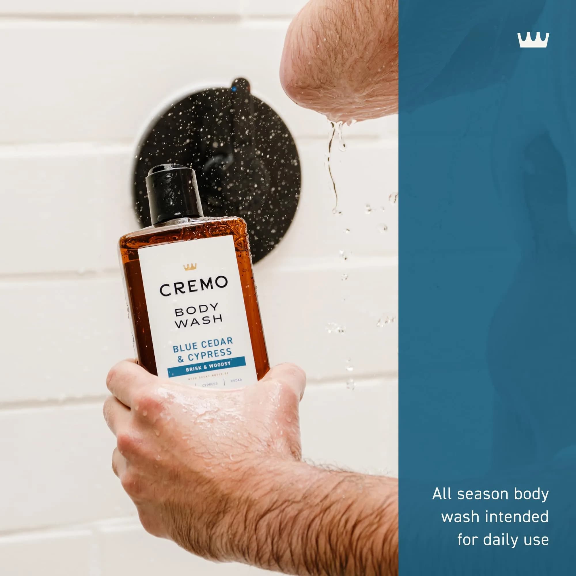 Cremo Men's Body Wash Cypress & Cedar 473ml (16 Fl Oz) | Rich Lathering Moisturizing Shower Gel - view 2
