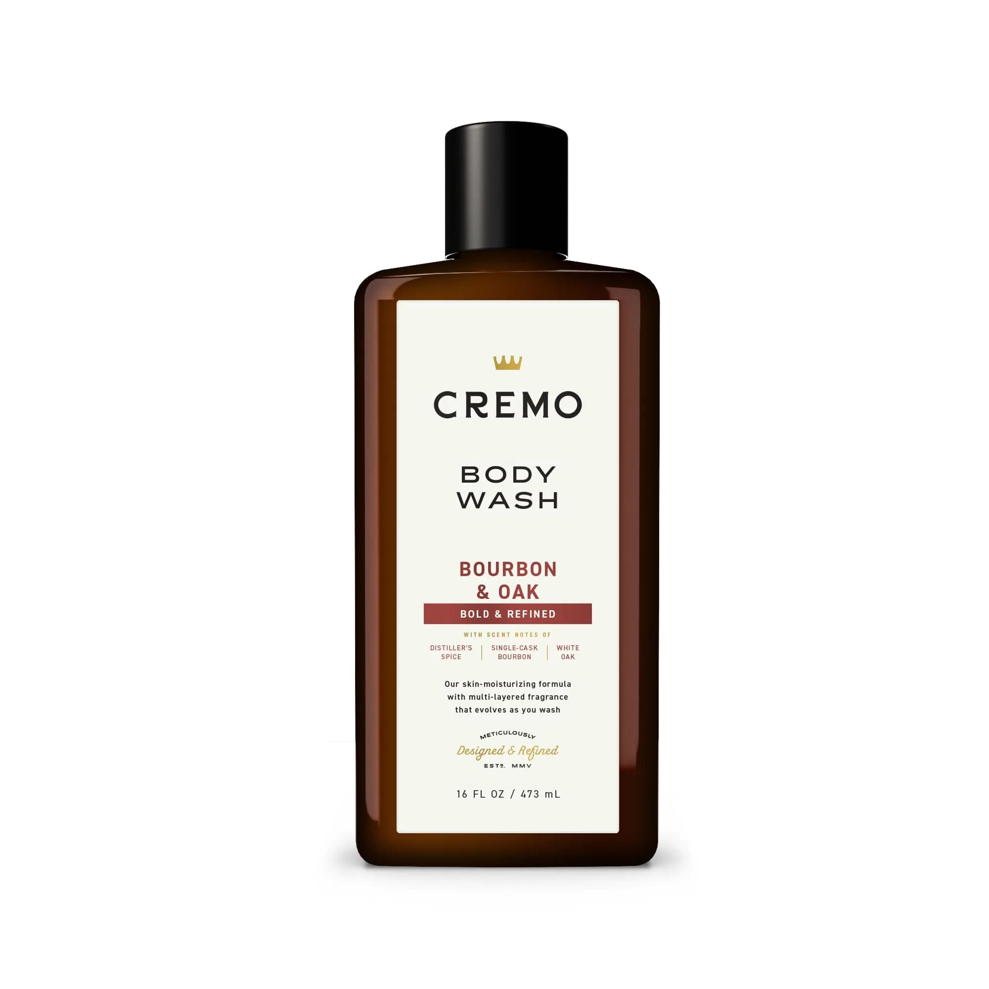 Cremo Men's Body Wash Bourbon & Oak 473ml (16 Fl Oz) | Rich Lather & Sophisticated Scent - main product image