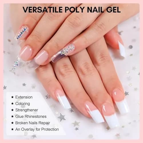 Makartt Hema-Free Poly Nail Gel Kit 6 Pcs Clear Pink White Colors | Long-Lasting Hard Gel for Nails thumbnail 6