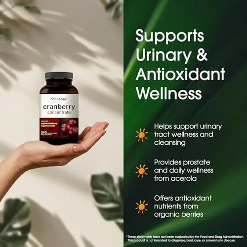 NatureBell Cranberry Concentrate 240 Capsules | Urinary & Wellness Support in India thumbnail 4