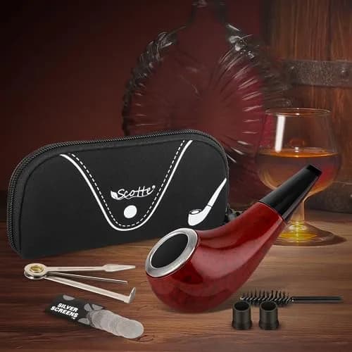 Scotte Shiny Pipe Small Pipe | Compact Resin Tobacco Pipe in Red (3 Inch) thumbnail 5