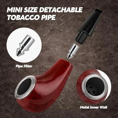 Scotte Shiny Pipe Small Pipe | Compact Resin Tobacco Pipe in Red (3 Inch) thumbnail 2