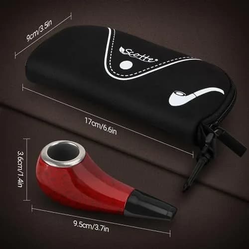 Scotte Shiny Pipe Small Pipe | Compact Resin Tobacco Pipe in Red (3 Inch) thumbnail 4