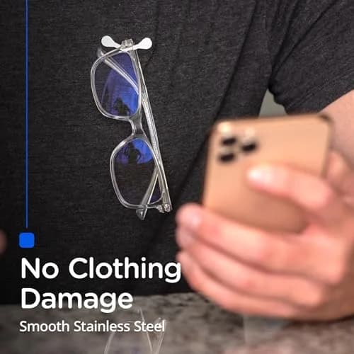 Readerest Magnetic Eyeglass Holder 2 Pack | Stainless Steel Clip for Badges & Sunglasses thumbnail 4