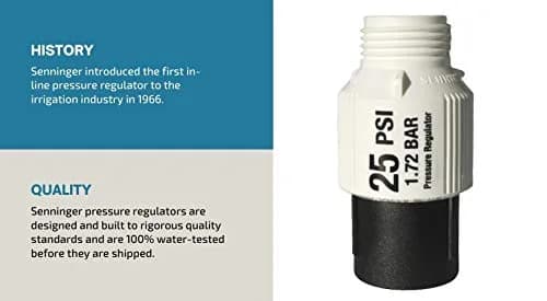 Senninger Pressure Regulator 25 PSI 3/4" Hose Thread | Low Flow Irrigation Valve, Landscape Grade, White thumbnail 5